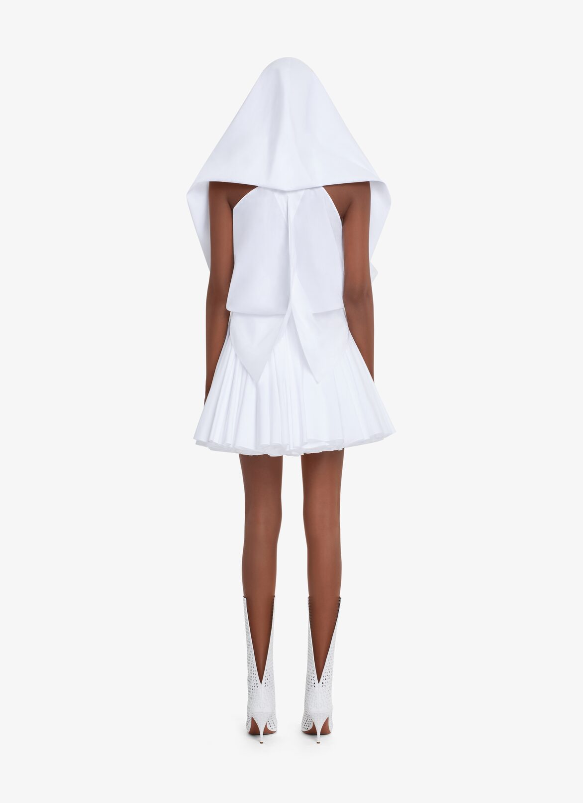 HOODED POPLIN TOP ALAÏA WHITE HOODED POPLIN TOP